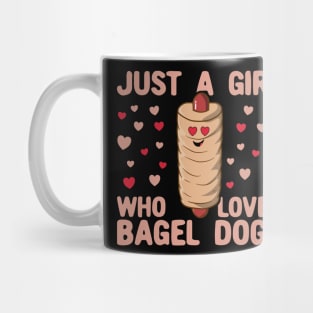 Just a Girl Who Loves Bagel Dogs - Kawaii Bagel Dog Mug